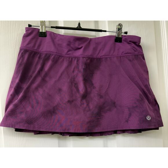 Lululemon Run Speed Skirt Spray Dye Dewberry purple Skort ruffles size 6 - Picture 1 of 10